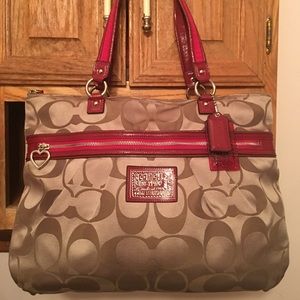 Extra Large Coach Poppy Signature Tote Purse